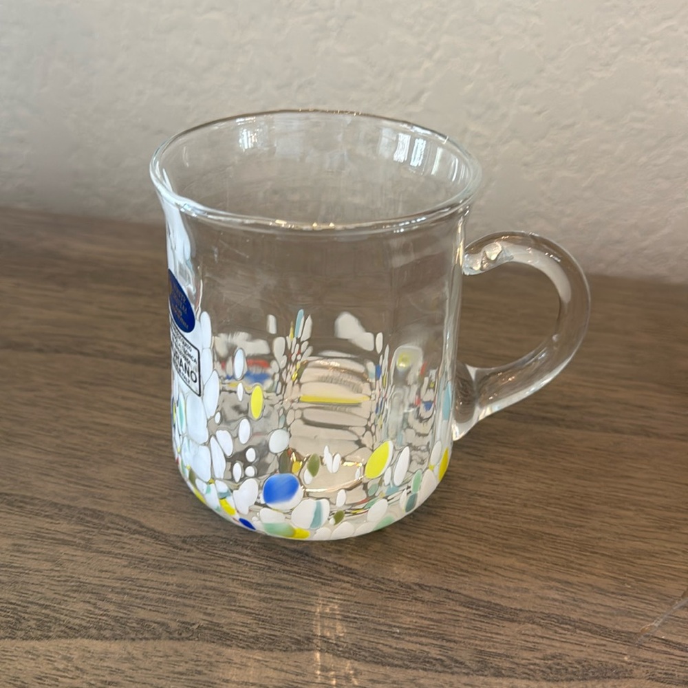 Brand New white Crystal Murano Glass mug